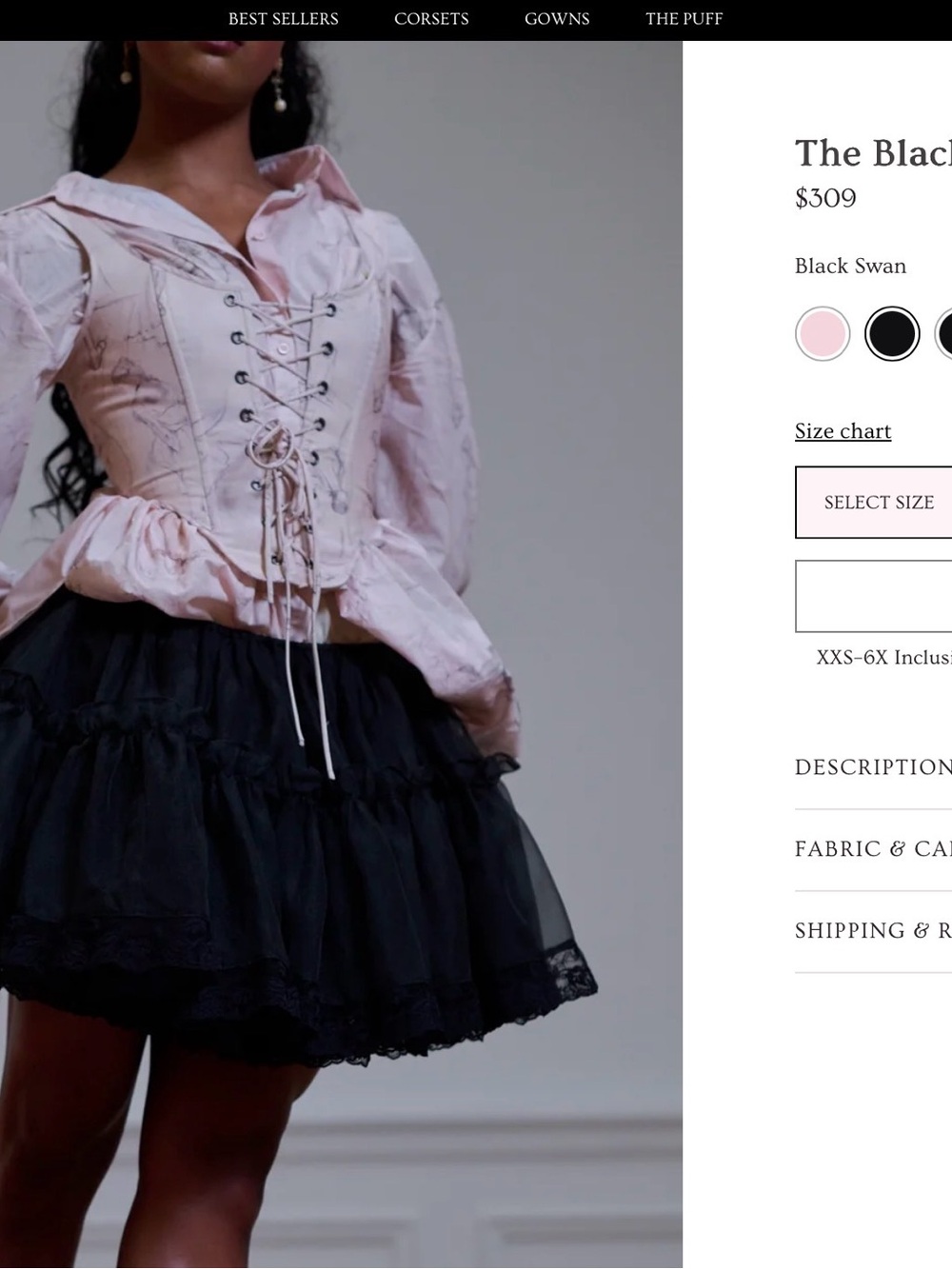 Selkie Black Swan Layered Tulle Skirt - Black